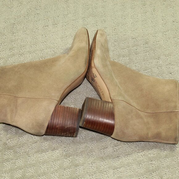 Sole Society Pariza Women's Size 9 Beige Zipper Ankle 2.5" Heeled Boots - Picture 4 of 6